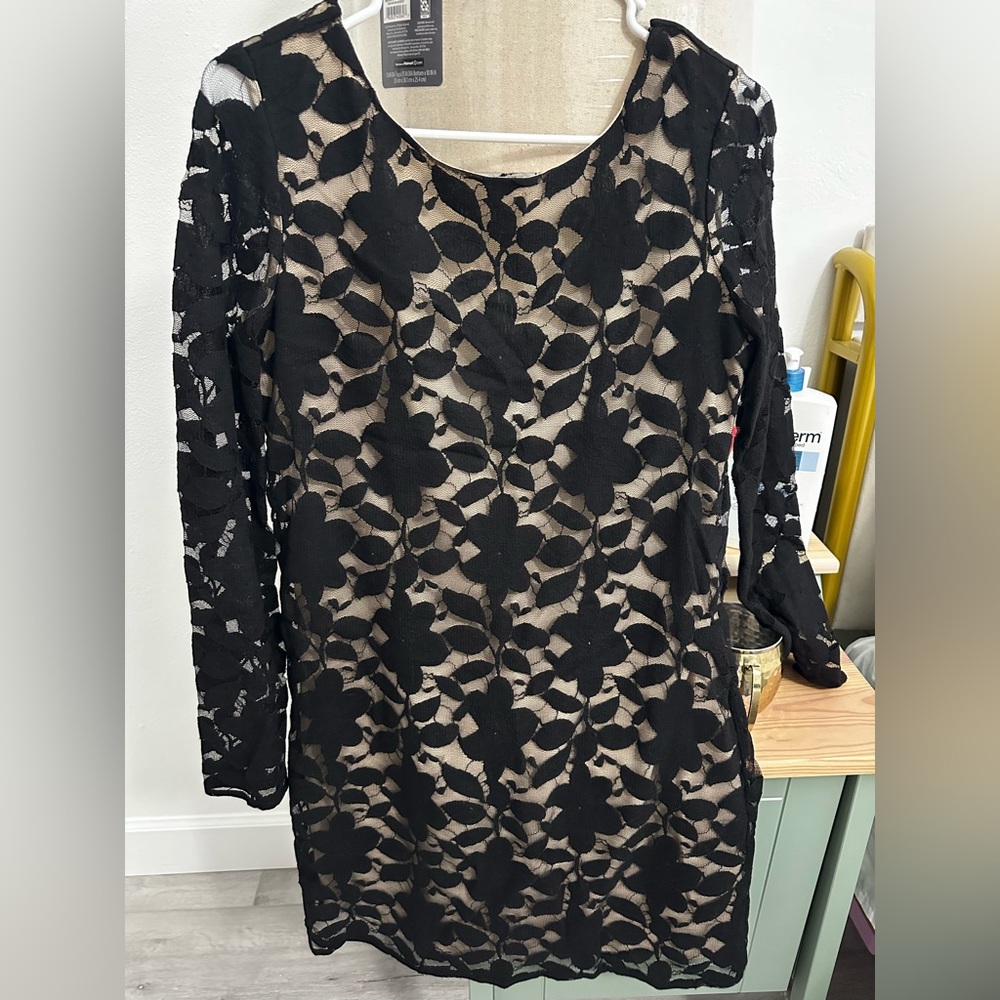 Calvin Rucker black and cream dress
